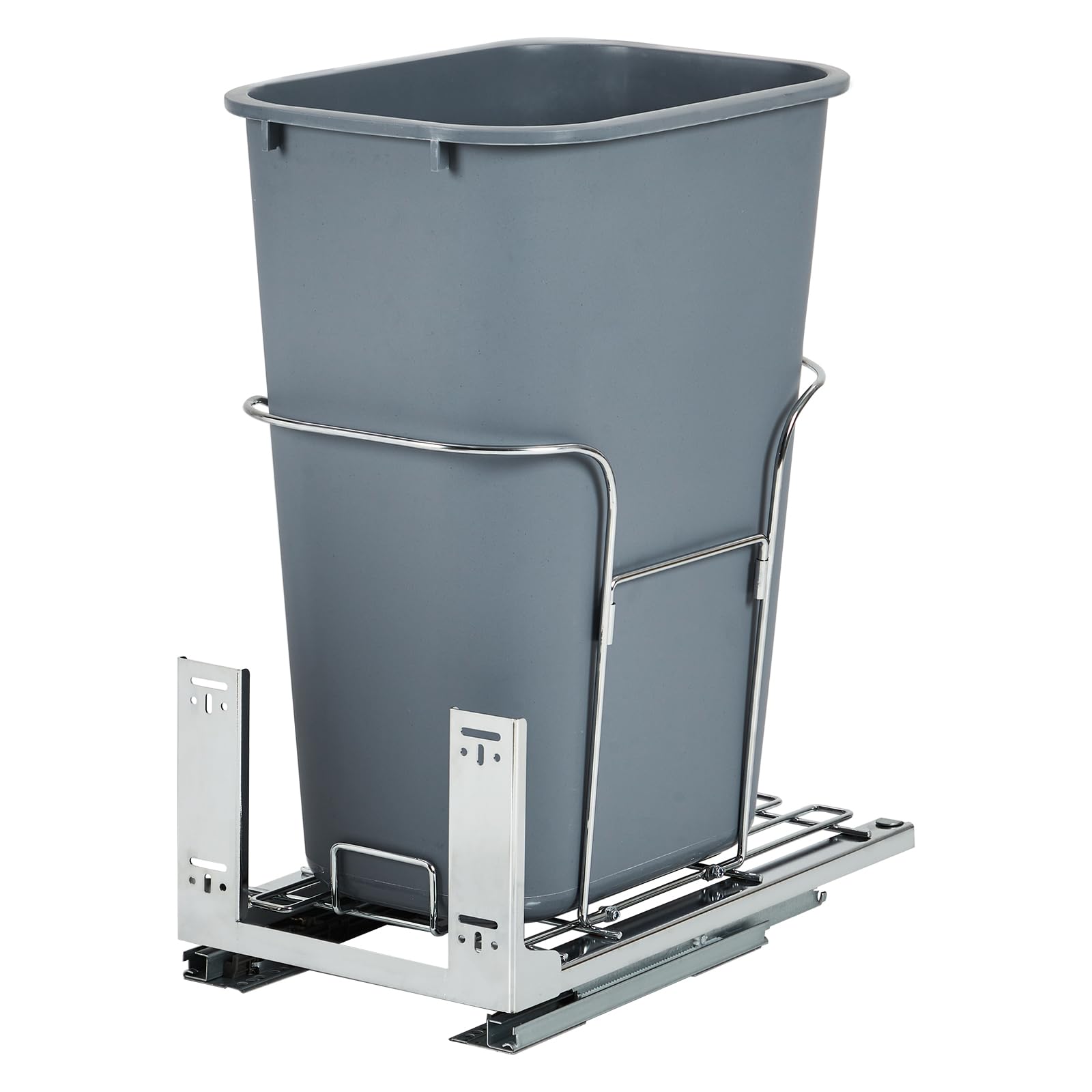 Garvee 1×35 QT Garbage Waste Recyling Bin with Full Extension Slides, Space-Saving Design, Eco-Friendly Waste Management, Pullout Trash Can for Under Kitchen Cabinets, Light Greyish Blue