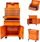 Garvee 20 Inch Heavy-Duty Tool Chest with 5 Drawers, Rolling Tool Box Cabinet on Wheels, 2-in-1 Detachable Tool Storage Organizer for Garage, Workshop, and Home Improvement, Locking Steel Tool Cart with Top Tool Box, Orange - Orange