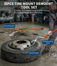 Garvee Tire Mount Demount Tool Kit, Manual Tire Changer w/Bead Keeper, 22.5" to 24.5" Tire Changer, Manual Tire Changing Tools for Car Repairing