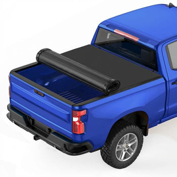 Garvee 6.6FT Weatherproof Soft Tri-Fold Truck Bed Tonneau Cover - Fits 2019-2025 Chevrolet Silverado/GMC Sierra 1500, All-Season Pickup Cargo Protection, Foldable Truck Bed Cover, Black