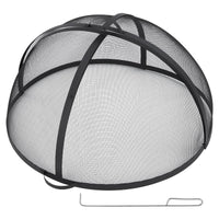 Garvee Outdoor Fire Pit Spark Screen Cover Accessory - 30 Inch Round Heavy Duty Stainless Steel Ember Cover with Heavy Duty Hinges, Flaky Black Design for Patio Backyard