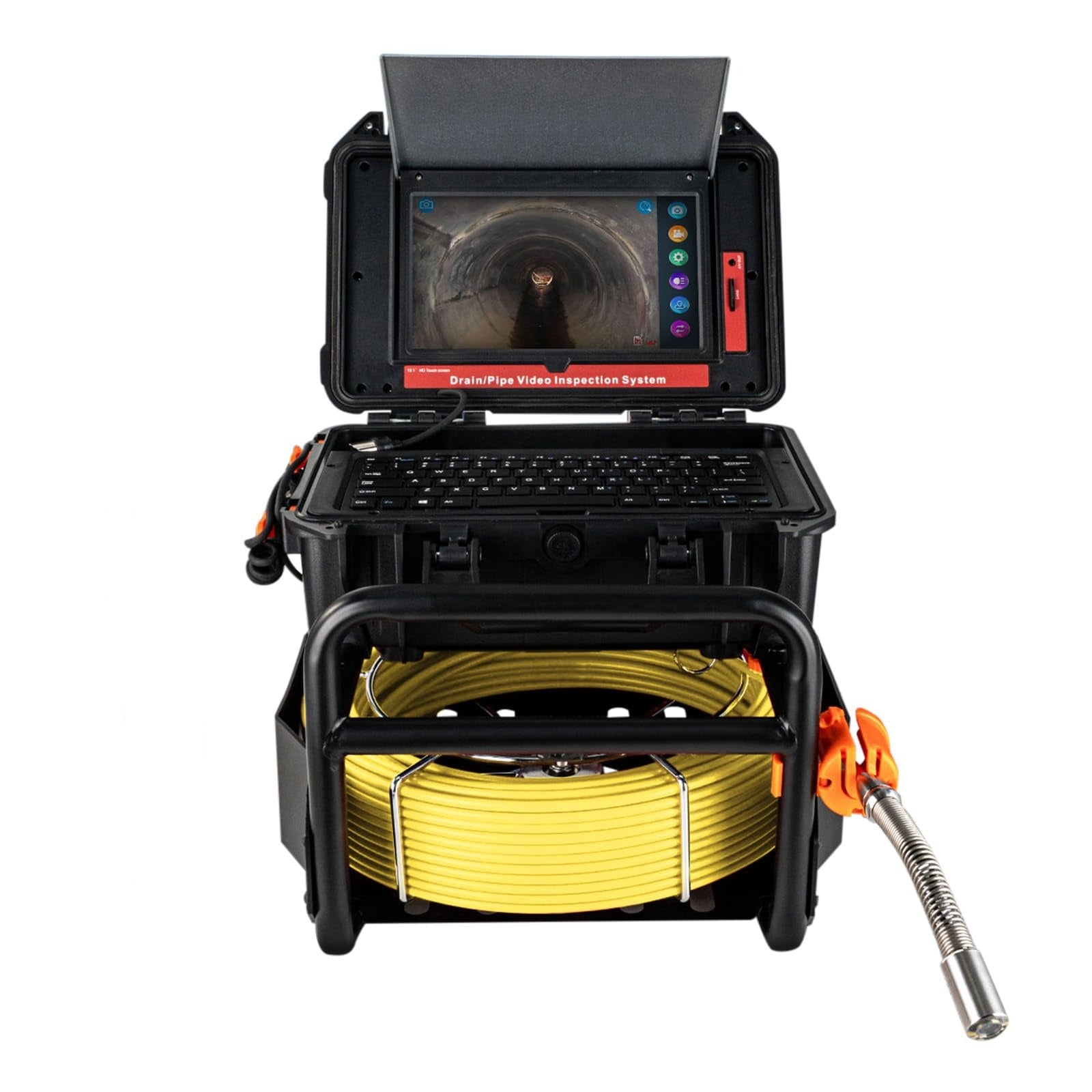 Garvee Sewer Camera 100ft Pipeline Inspection with DVR, Self-Leveling, IP68 Waterproof Aluminum, 12 LED Lights, 10.1" HD Display for Drains & Sewers