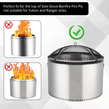 Garvee Fire Pit Spark Screen Cover for Campfires - Easy Lift Stainless Steel, Mesh Protector, Guide Rod Included, Outdoor Patio & Backyard Accessory, Black，36 * 36 * 7inch