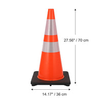 Garvee 6 Pack 28 inch Traffic Safety Cones, PVC Safety Traffic Cone with Reflective Collar, Orange Traffic Cones for Traffic Control, Driving Training, Parking Lots