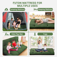 Garvee Japanese Futon Floor Mattress, Twin Size Futon Mattress Foldable Floor Bed Mattress, Roll Up Portable Sleeping Floor Mattress, Tatami Mat Kids Floor Play Mat, Army Green