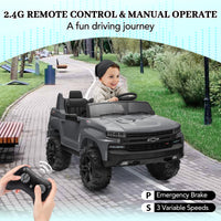 Garvee Ride - P Series: 24V 2-Seater Ride On Car For Kids For 3 - 8 years, Licensed Chevrolet Silverado - Grey