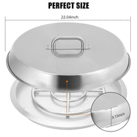 Garvee Fire Pit Cover - Compatible with Bonfire, Round Stainless Steel with Handle, Fits Inset Fire Pit, Perfect for Outdoor Patio Camping,20 * 20inch,Silver