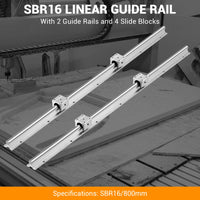 Garvee Linear Rail Slide SBR16-800mm (2 PCS) and 4 PCS 4SBR16UU Bearing Blocks, Linear Bearing CNC Kit for Automated Machines DIY Project and Equipment