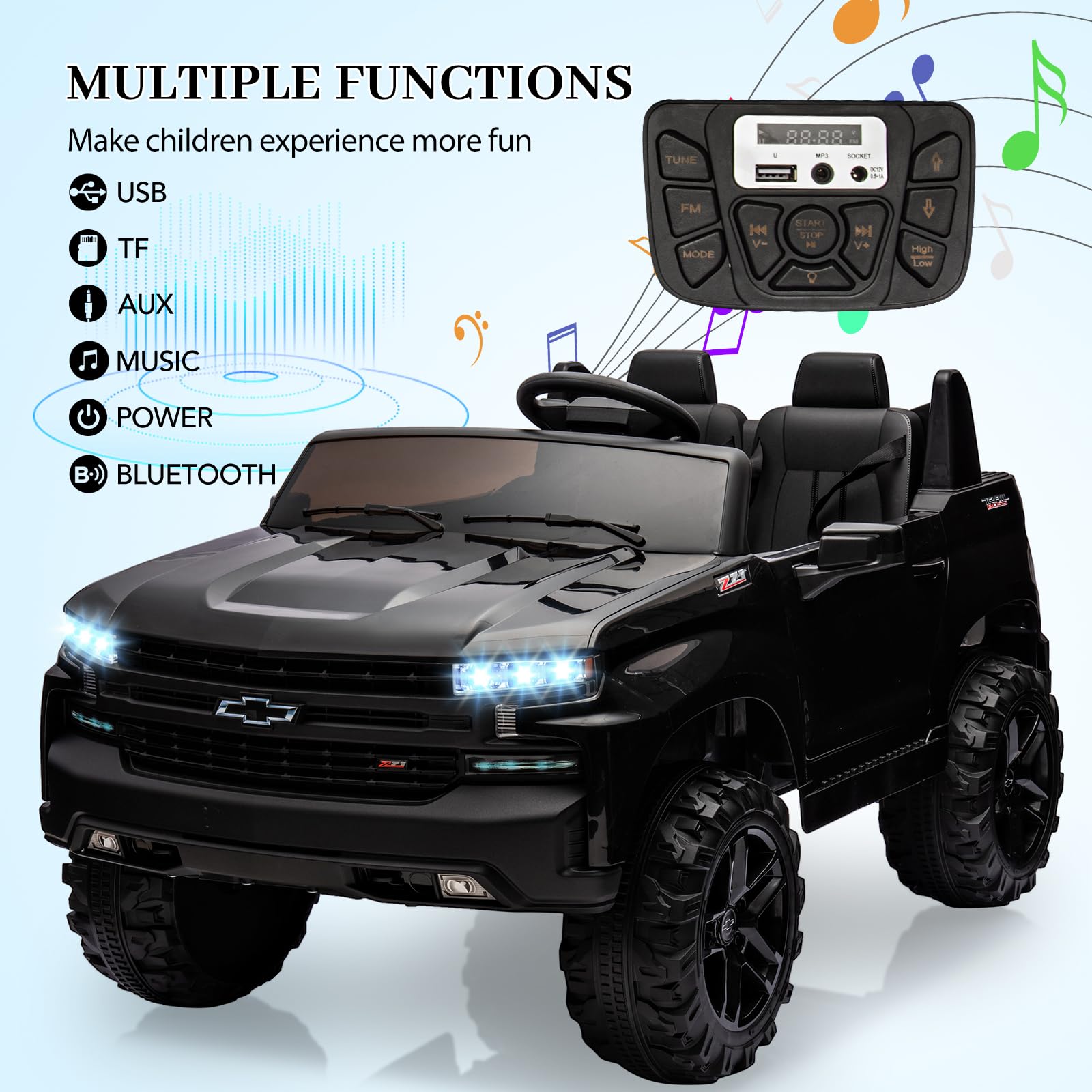 24V 2-Seater Baby Car Truck Licensed Chevrolet Silverado Ride On - GARVEE