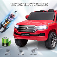 Garvee Ride - P Series: 12V Toyota Land Cruiser Kids' Car: Remote, LED, 3 Speeds, Dual 45W Motors, USB Music, Seat Belt, CPC & ASTM Approved