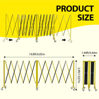 Garvee Retractable 19.8FT Safety Barrier Gate, Metal with Warning Board