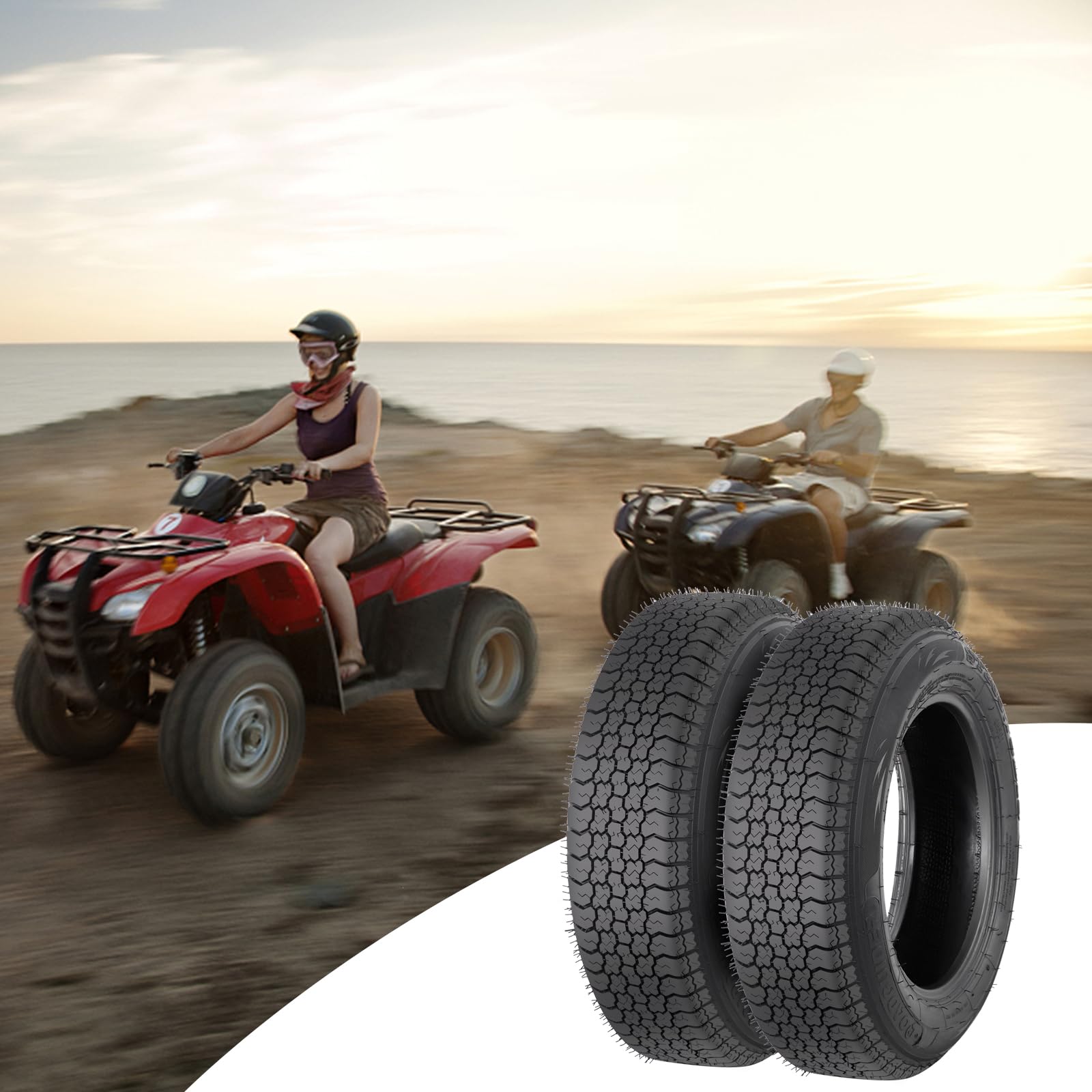 Garvee ST205/75D14 Trailer Tires, 6PR Load Range C, 14in Fuel-saving Designed Trailer Tires 205 75 14 for Travel/Camper/Landscape/Cargo/Utility/Boat/Horse/Farm/Hauler Trailer