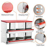 Garvee Nesting Boxes for Chickens, 6 Compartment Roll Out Away Chicken Nesting Boxes for Laying Eggs, Nesting Gift Boxes for Hens Duck Poultry, Metal Heavy Duty Chicken Coop with Perch