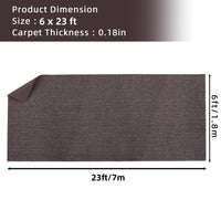 Garvee 6' × 23' Stripe Brown Marine Carpet, Waterproof Indoor/Outdoor Rug with TPR Non-Slip Backing for Boat, Patio Deck, Camping, and Outdoor Use