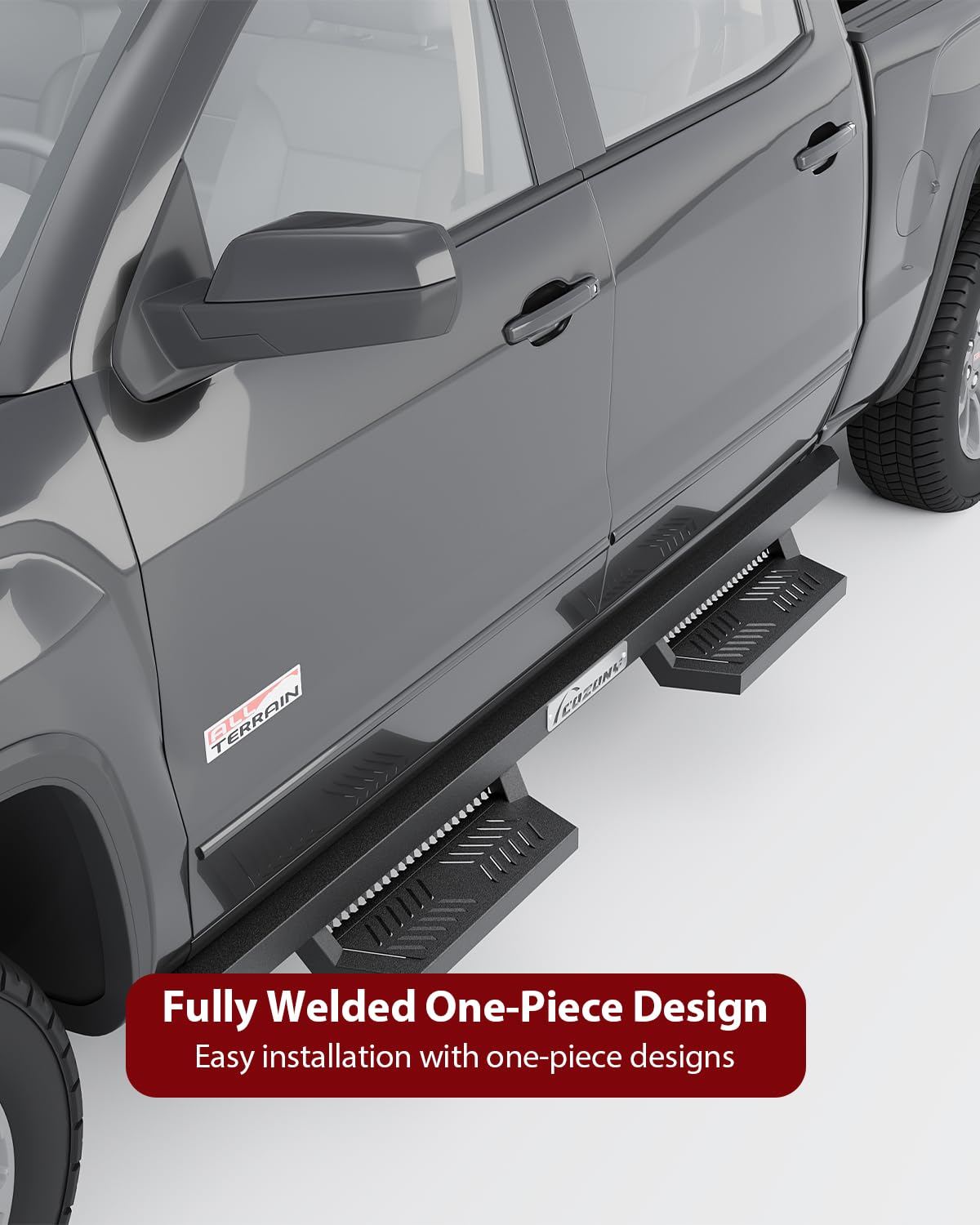 Garvee Running Boards for 2005-2022 Toyota Tacoma Double Cab 450LB Load Capacity Non-Slip Powder Coated Carbon Steel Off-Road Rock Sliders