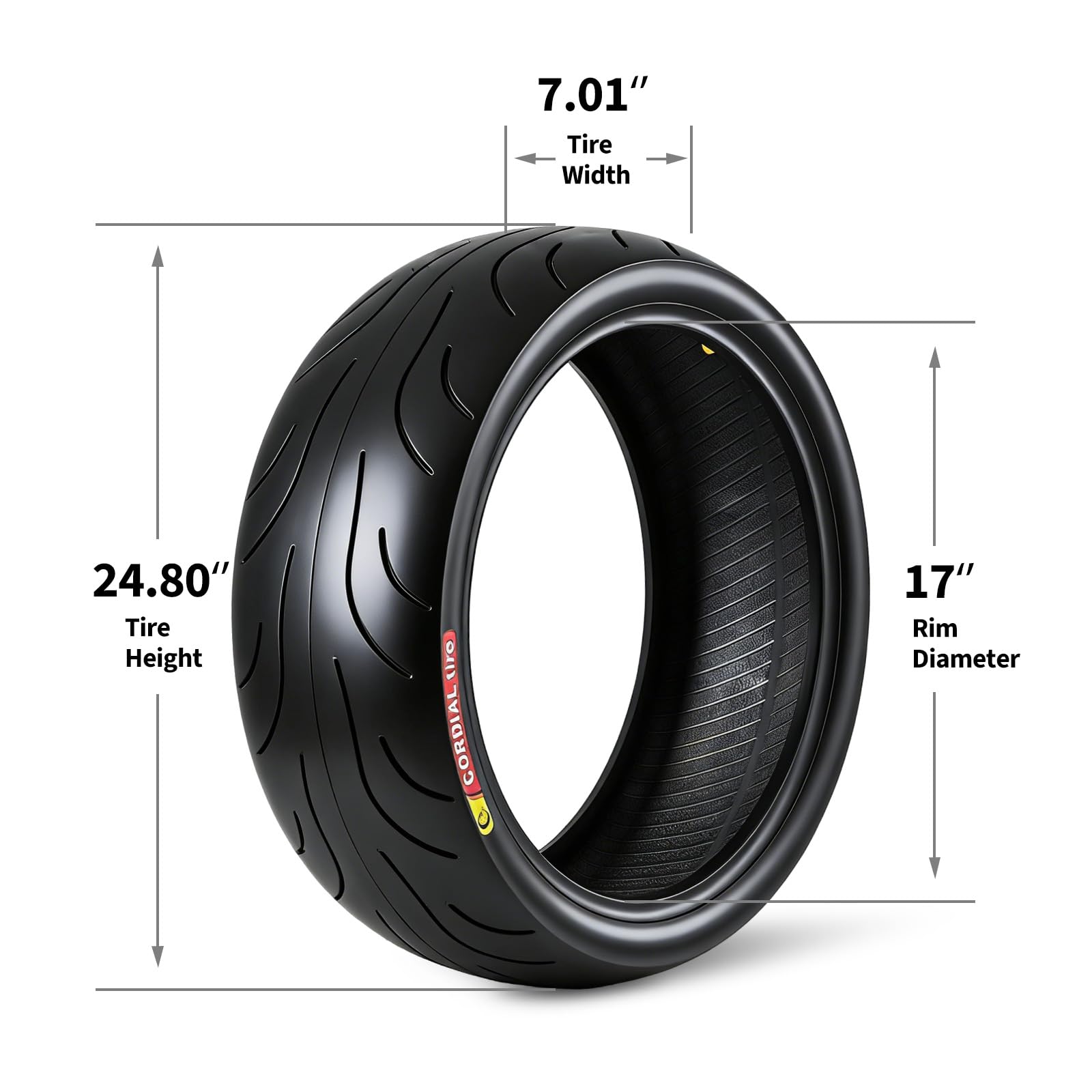Garvee 180/55-17 Motorcycle Tire Rear Black Wall 4PR 73S Tubeless Street Sport Bike High Performance Enhanced Grip Stability