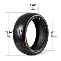 Garvee 180/55-17 Motorcycle Tire Rear Black Wall 4PR 73S Tubeless Street Sport Bike High Performance Enhanced Grip Stability