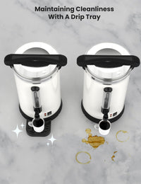 Garvee 120 Cups Coffee Urn,18L/4.8 Gallon Double Wall Commerical Coffee Maker for Buffet Catering Wedding Gathering,Large Capacity Hot Coffee Dispenser,Stainless Steel Hot Water Urn