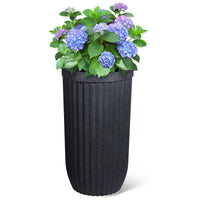 Garvee 31" Tall Black Planter with Water Level Monitor, Self-Watering System & Wheels - Medium Flower Pot for Living Room, Office, Patio & Garden