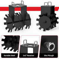 Garvee ATV/UTV Disc Harrow: Food Plot Equipment, Plow Scraper Blade, Improves Soil Quality and Crop Yield, Breaks Up Ground
