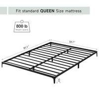 Garvee 6 Inch Low Queen Bed Frame Heavy Duty Metal Mattress Foundation Platform Sturdy Steel Slat No Box Spring Needed, Easy Assembly, Noise Free