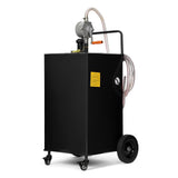 Garvee 50 Gallon Fuel Caddy With 4 Wheels & Manual Transfer Pump, Gasoline Diesel Fuel Can For Cars, Lawn Mowers, Boats, Portable, UV-Resistant, Black - Black