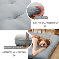 Garvee Futon Mattress Japanese Floor Mattress, Twin Size Tatami Mattress Kids Sleeping Mat for Dormitory, Roll Up Mattress Japanese Floor Mat for Sleep, Easy to Store, Light Grey