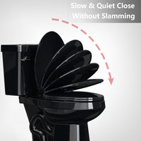 Garvee Toilet Seat Elongated,Toilet Seat with Quick-Release And Quick-Attach, Plastic Toilet Seat with Soft Close, Easy Install and Clean - Black