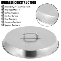 Garvee Fire Pit Cover – 27" Round Stainless Steel with Handle, Compatible with Bonfire, Inset Fire Pit Lid, Outdoor Patio Camping, Silver