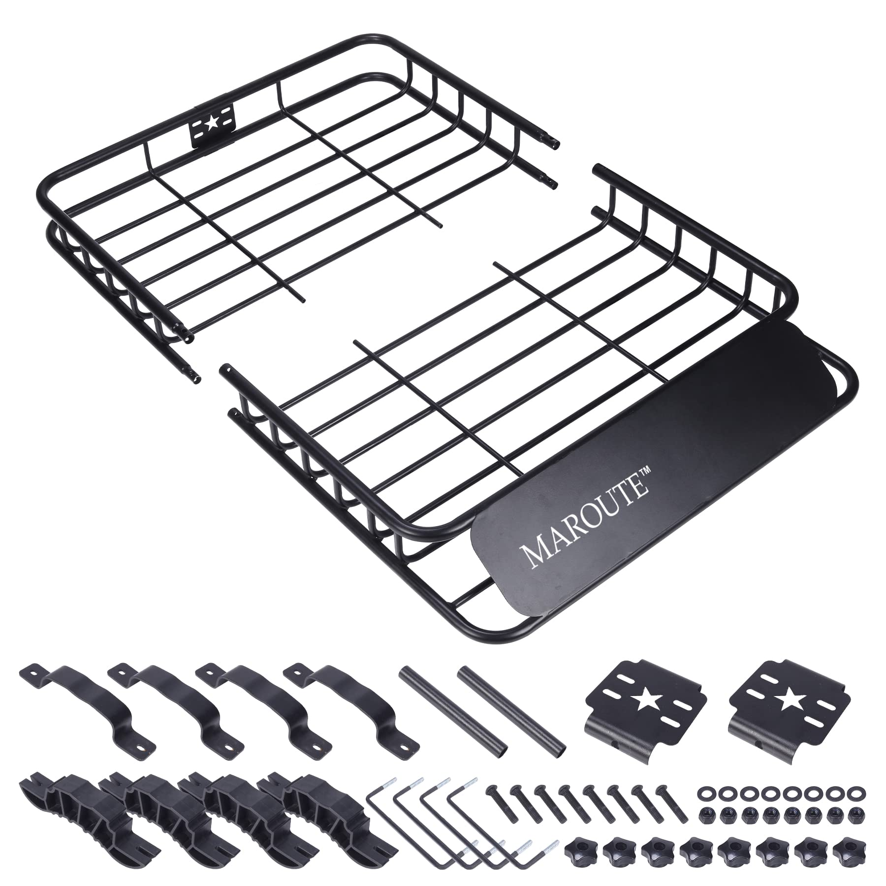 Garvee Roof Rack Carrier Basket Universal 51" X 36" X 5" Rooftop Cargo Carrier Basket Car Luggage Holder Universal for SUV Cars- 200 lb. Capacity (ROOF Basket)