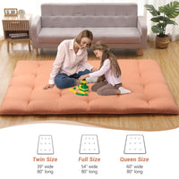 Garvee Japanese Futon Floor Mattress, Futon Mattress Full Size Foldable Floor Bed Mattress, Tatami Mat for House Guest Dorm Roll Up Sleeping Floor Mattress, Coral