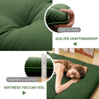 Garvee Japanese Futon Floor Mattress, Twin Size Futon Mattress Foldable Floor Bed Mattress, Roll Up Portable Sleeping Floor Mattress, Tatami Mat Kids Floor Play Mat, Army Green