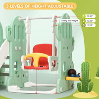 Garvee 7-in-1 Toddler Indoor Playground Set with Slide, Swing & More - Includes Climbing Ladders, Basketball Hoop, Soccer, Golf & Ring Toss | HDPE for Indoor/Outdoor, Ages 1-3 (Green)