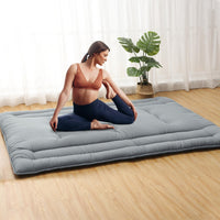 Garvee Futon Mattress Full Size, Foldable Sleeping Mattress Tatami Mattress for Adults, Roll Up Japanese Style Floor Bed Dormitory Floor Mattress for Rv Travel Camping, Light Grey