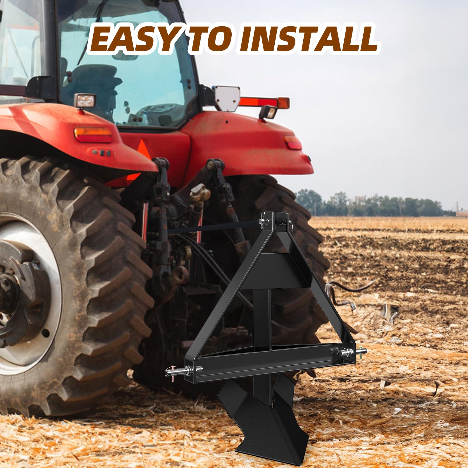 Garvee Middle Buster for Category Plow 3-Point Hitch, Heavy Duty Middle Buster Quick Hitch Tractors Steel Furrowing Plow Mechanical Plowing, Soil Tiller