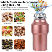 Garvee Garbage Disposal, 0.75HP 3/4H Sink Garbage Disposal With wireless Switch, 560W 4200r/Min Continuous Feed Food Waste Disposer Cleaner With 14 In Power Cord
