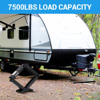 Garvee 7500 lbs RV Scissor Jacks, 24" Heavy-Duty Leveling Stabilizers with Crank Handle, 4"-24" Adjustable Height, Powder-Coated Steel Base for Travel Trailers, RVs, and Campers, 2 Pack