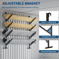 Garvee 2-Pack 400 lbs Shipping Container Pipe Rack - 4-Tier Heavy-Duty Shelving Brackets with No-Drill Installation for Vertical Storage, Black