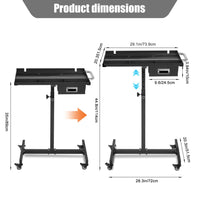 Garvee Rolling Work Table, Heavy Duty Steel Adjustable Mobile Workbench with Wheels, 35-45" Height, for Garage & Workshop, Black