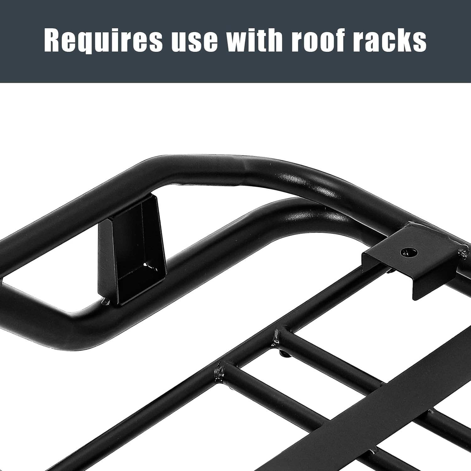 Garvee 50"x38"x6.3" Rooftop Cargo Basket, 165 lbs Capacity Lightweight Anti-Rust Roof Rack for SUVs, Cars & Trucks