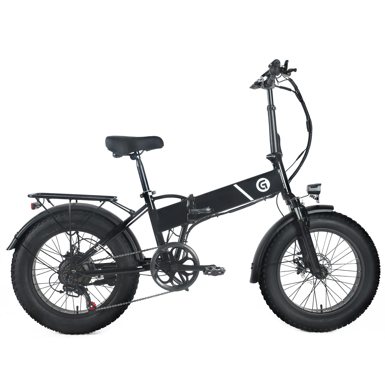 Garvee 20" x 4.0 Fat Tires Folding Electric Bike for Adults, 48V Removable Lithium Battery 750W Peak Power E-Bike, Large LCD Display, 6 Levels of Pedal Assist for Commuting and Riding
