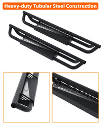 Garvee 6 Inch Running Boards for Wrangler JL 2DR 2018-2025, 550LB Capacity, Non-Slip, Carbon Steel, Black Powder Coating, Manual Included, Off-Road Use