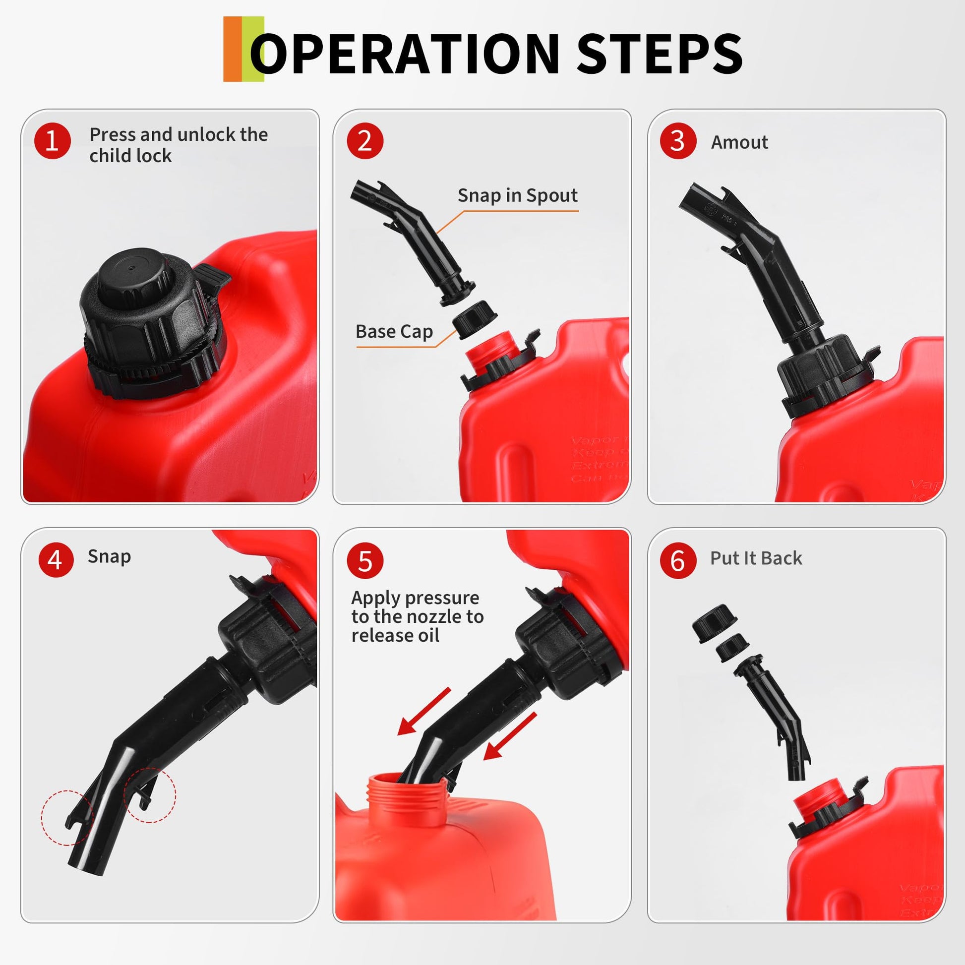 Garvee Heavy-Duty 20L Portable Gas Can for Car, Motorcycle, ATV, UTV – HDPE Fuel Tank with Locking Mounting Bracket, Key Lock, U-Bolt for 1" Tube – Off-Road, US Market, Lockable