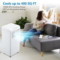 Garvee 10000 BTU Portable Air Conditioner Unit -Air Conditioner Cools Up to 450 Sq.Ft with Cool, Fan and Dry Function, Dehumidifier & Fan Modes for Room Office Dorm Bedroom