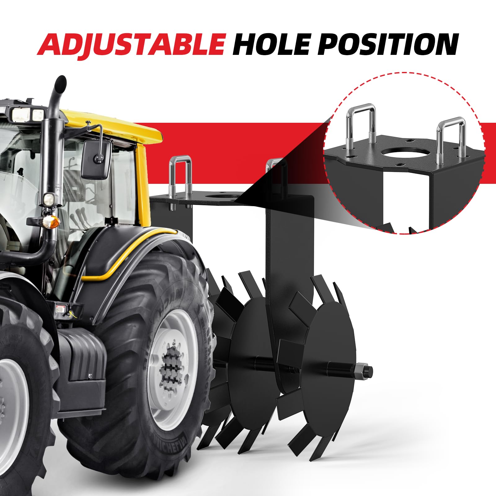 Garvee ATV/UTV Disc Harrow: Food Plot Equipment, Plow Scraper Blade, Improves Soil Quality and Crop Yield, Breaks Up Ground