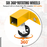 Garvee Engine Hoist,2 TON 4000lbs Folding Hydraulic Car Engine Motor Crane Lifter,Cherry Picker with 6 Iron Caster Wheels - Yellow