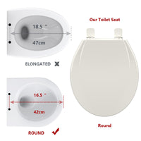 Garvee Toilet Seat Round,Toilet Seat with Quick-Release And Quick-Attach, Plastic Toilet Seat with Soft Close, Easy Install and Clean - Fits Most Round Toilets Biscuit