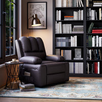 Garvee 22" Widen Rocker Swivel Recliner Chair, Lazy Boy Recliner for Adults, with 1.5X Sponge Filling, Side Pocket, and Cup Holder, for Living Room, Bedroom, and Nursery, Coffee