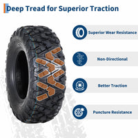 Garvee 27x12-12 ATV Tires (Set of 2) - 6PR Tubeless Heavy-Duty All-Terrain Tires for ATV/UTV, Ideal for Mud, Sand, Dirt, Snow, & Off-Road