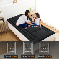 Garvee Futon Mattress Full Size, Foldable Sleeping Mattress Tatami Mattress for Adults, Roll Up Japanese Style Floor Bed Dormitory Floor Mattress for Rv Travel Camping, Black
